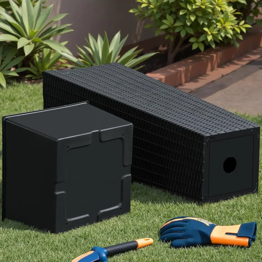 Resin Tall Outdoor Planters Set of 2 with 4 Drainage Holes