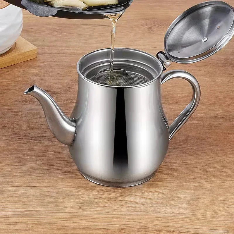 Stainless Steel Oil Filter Pot With Mesh Separator Bottle