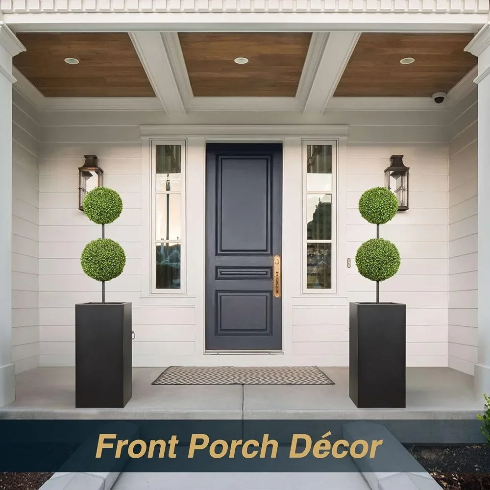 Heavy Metallic Planter Box With Gold Edge Indoor Outdoor