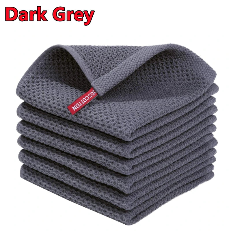 Six Pack 100 Percent Cotton Waffle Weave Dish Cloths