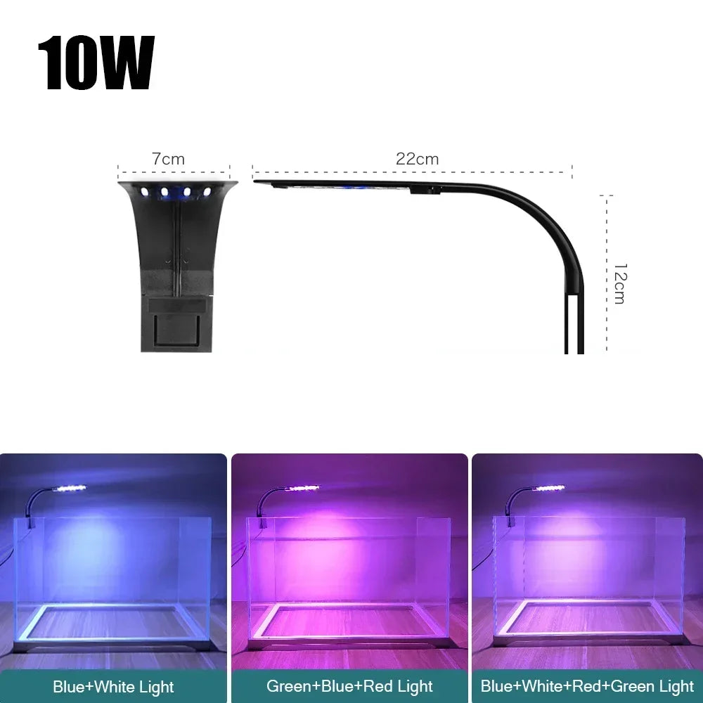 Super Slim LED Aquarium Clip On Light For Plants 5W 10W 15W