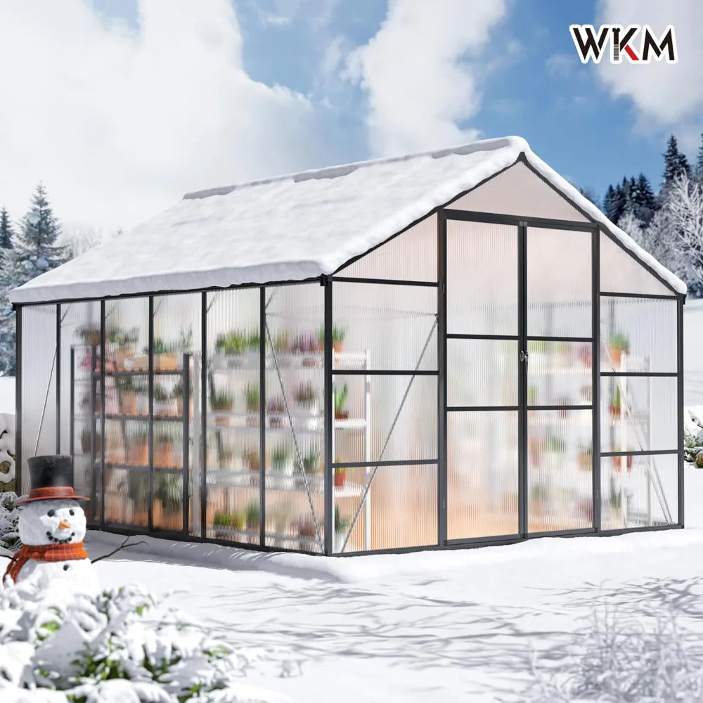 10x12 Ft Aluminum Frame Greenhouse for Outdoors All Weather