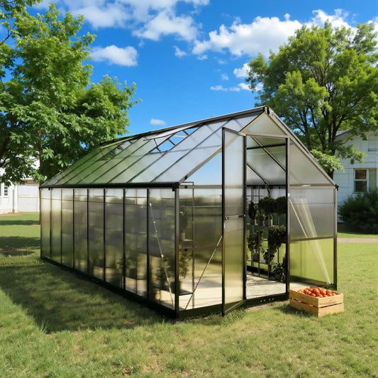Outdoor Polycarbonate Walk In Greenhouse Aluminum Frame