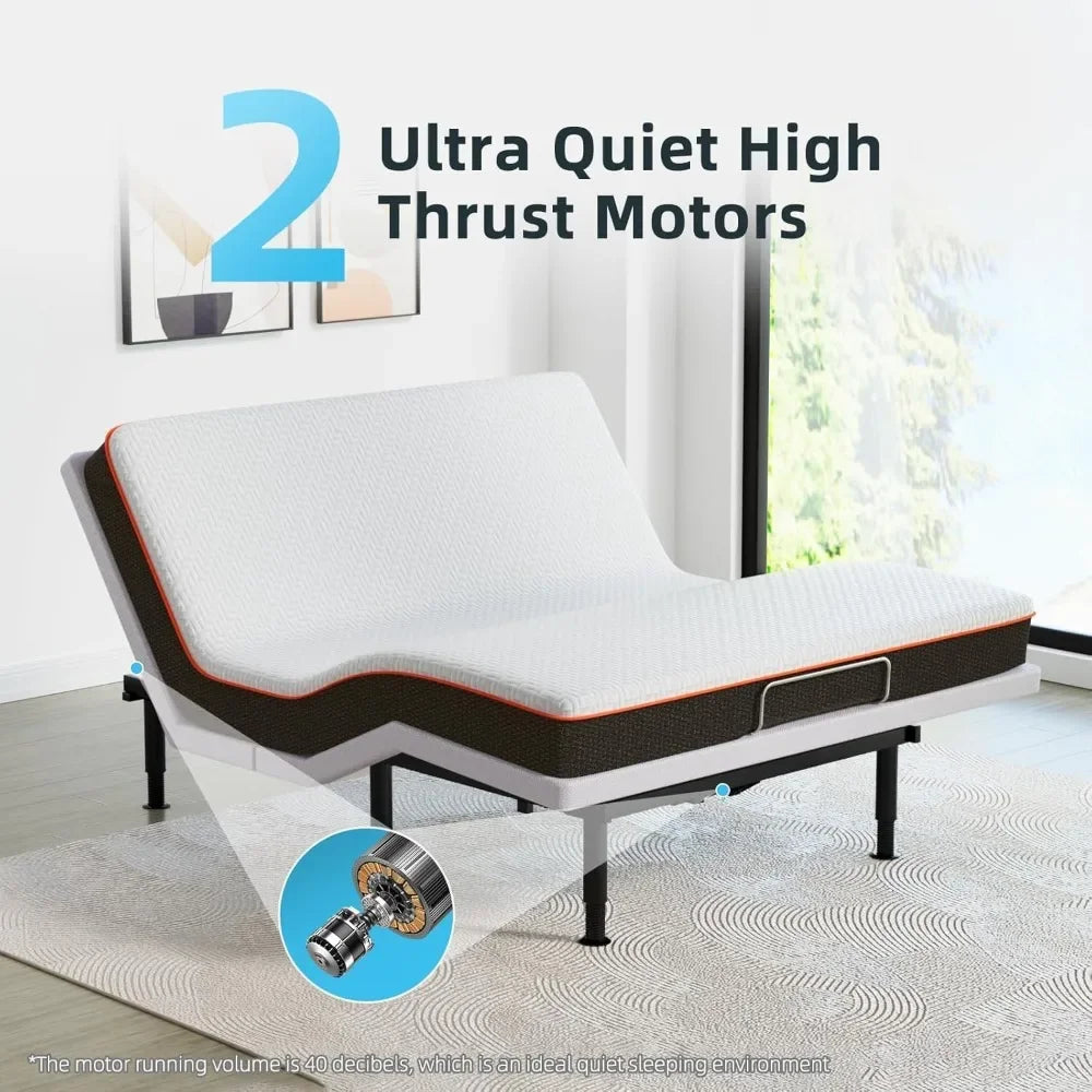 Queen Adjustable Bed Base With Massage And Wireless Remote