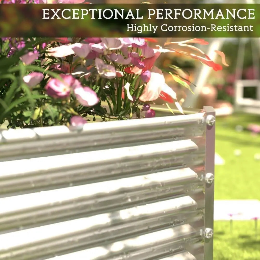 Tall 8X4FT Galvanized Raised Garden Bed 2pcs Vegetable