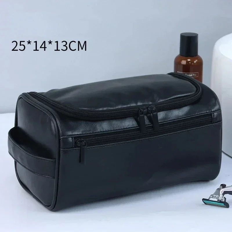 PU Leather Toiletry Bag for Men and Women Dopp Kit Hanging Travel Toiletry Bag Large Cosmetic Bag