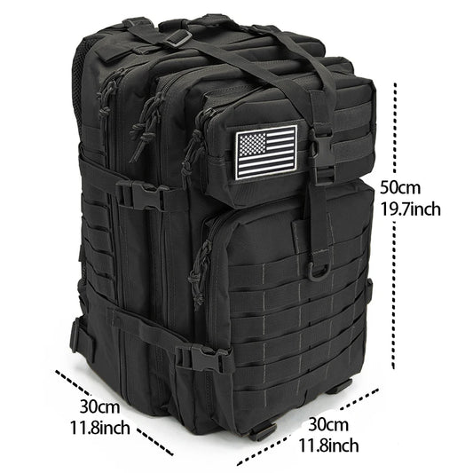 30 To 50L Tactical Backpack Unisex Assault Pack Molle System Survival Hiking Trekking EDC Hunting Bag