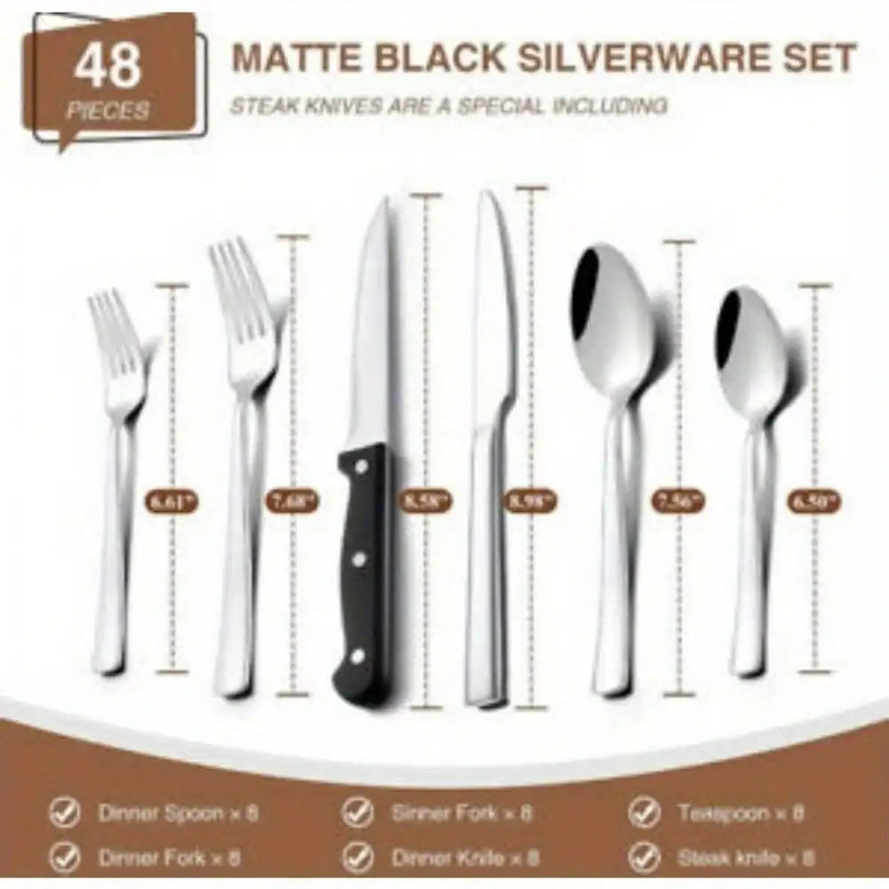 Stainless Steel Silverware Set for Kitchen Dishwasher Safe