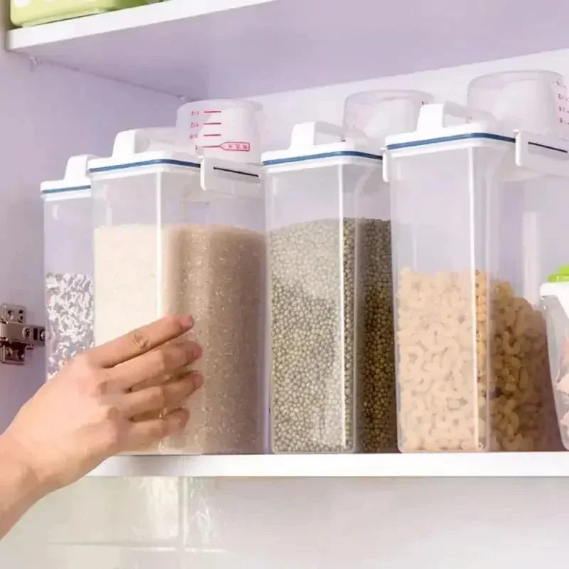 Rice And Grains Food Storage Canister With Measuring Cup