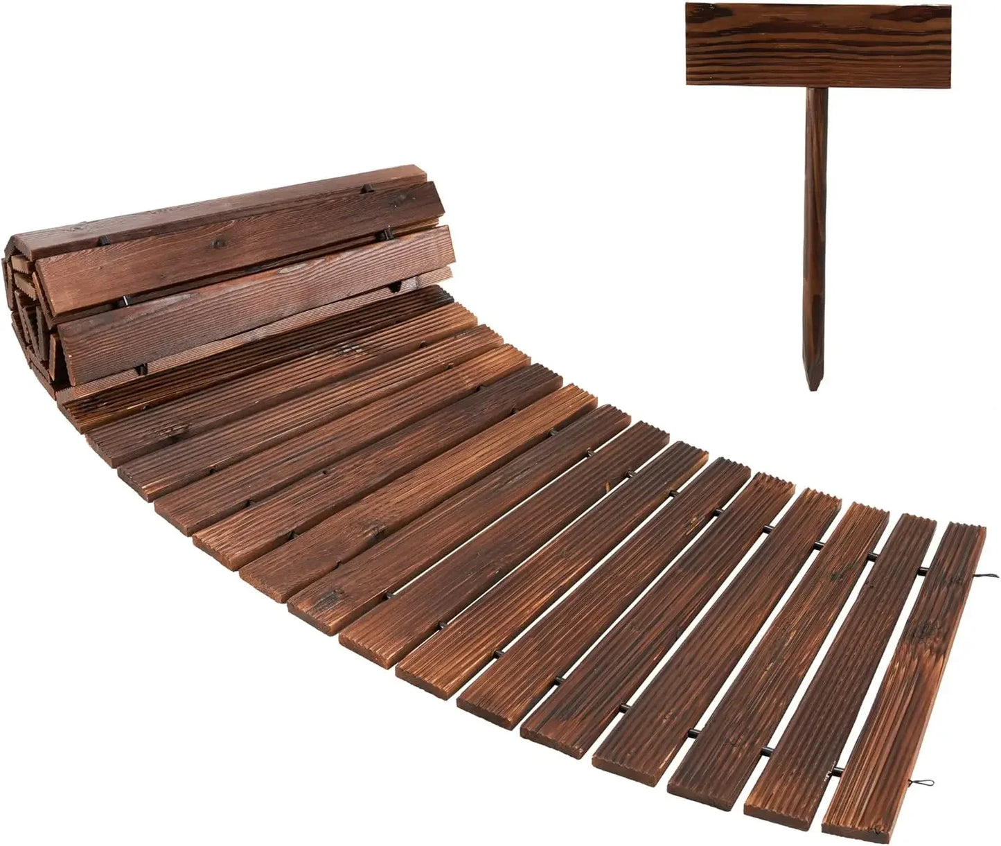 8 Foot Wooden Garden Pathway Curved Outdoor Walkway Cedar