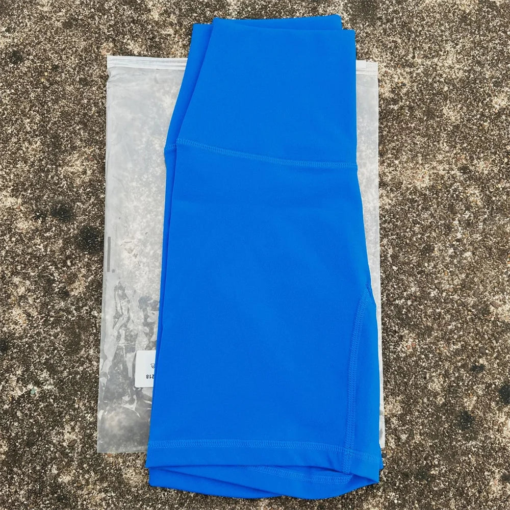 Solid Color High Waist Yoga Shorts Squat Proof With Pocket