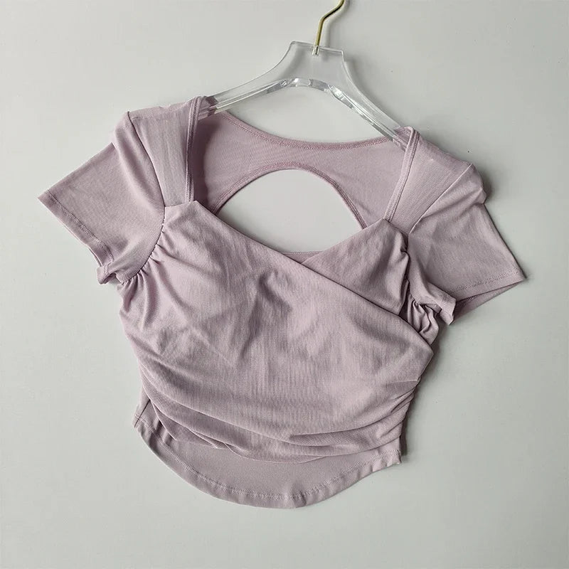 Advanced Mesh Yoga Suit Women Short Sleeve Fitness Top