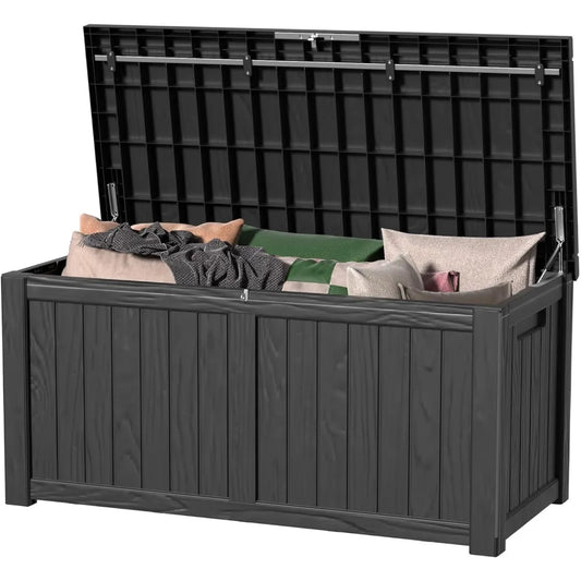 120 Gallon Waterproof Outdoor Resin Deck Box Lockable