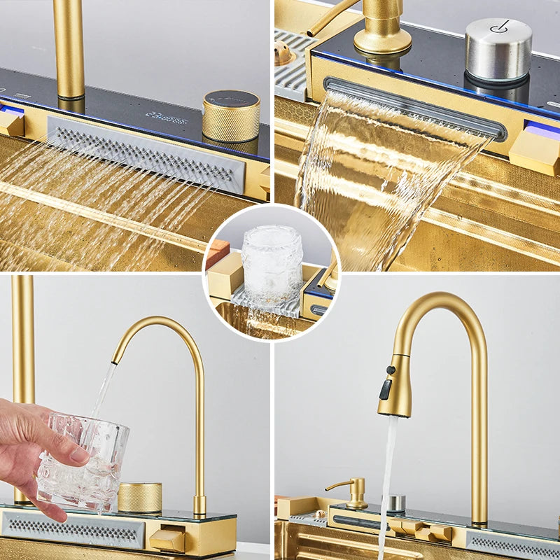 Whale Sink 304 Stainless Steel With Digital Display Faucet