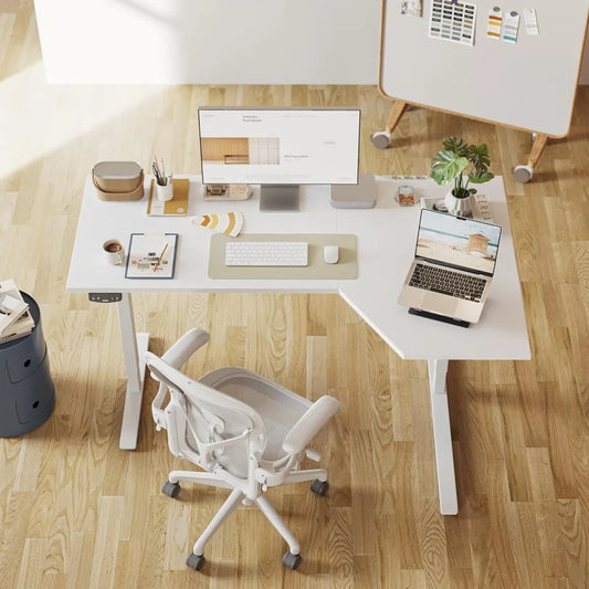 Electric Standing Desk L Shaped 55 Inch Adjustable Home