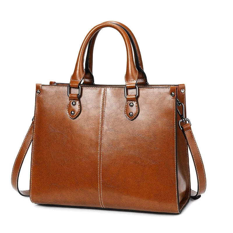 Women Handbag Crossbody Shoulder Tote Bag Genuine Leather Cowhide Messenger Top Handle Fashion Office Bag