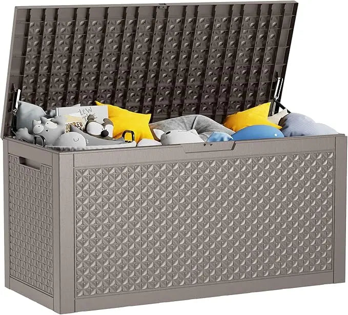 120 Gallon Waterproof Outdoor Resin Deck Box Lockable
