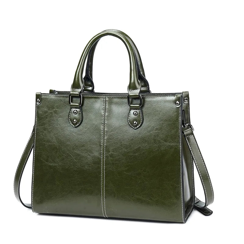 Women Handbag Crossbody Shoulder Tote Bag Genuine Leather Cowhide Messenger Top Handle Fashion Office Bag