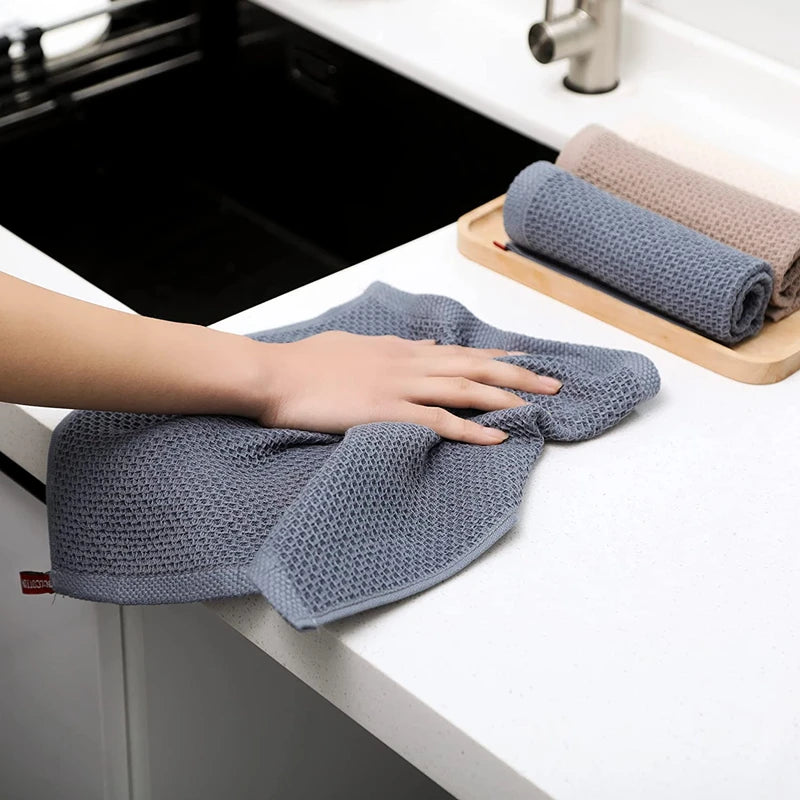 Six Pack 100 Percent Cotton Waffle Weave Dish Cloths