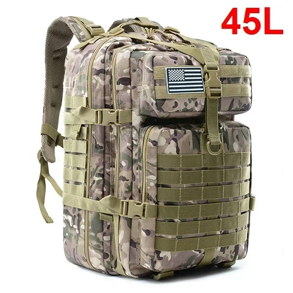 30 To 50L Tactical Backpack Unisex Assault Pack Molle System Survival Hiking Trekking EDC Hunting Bag