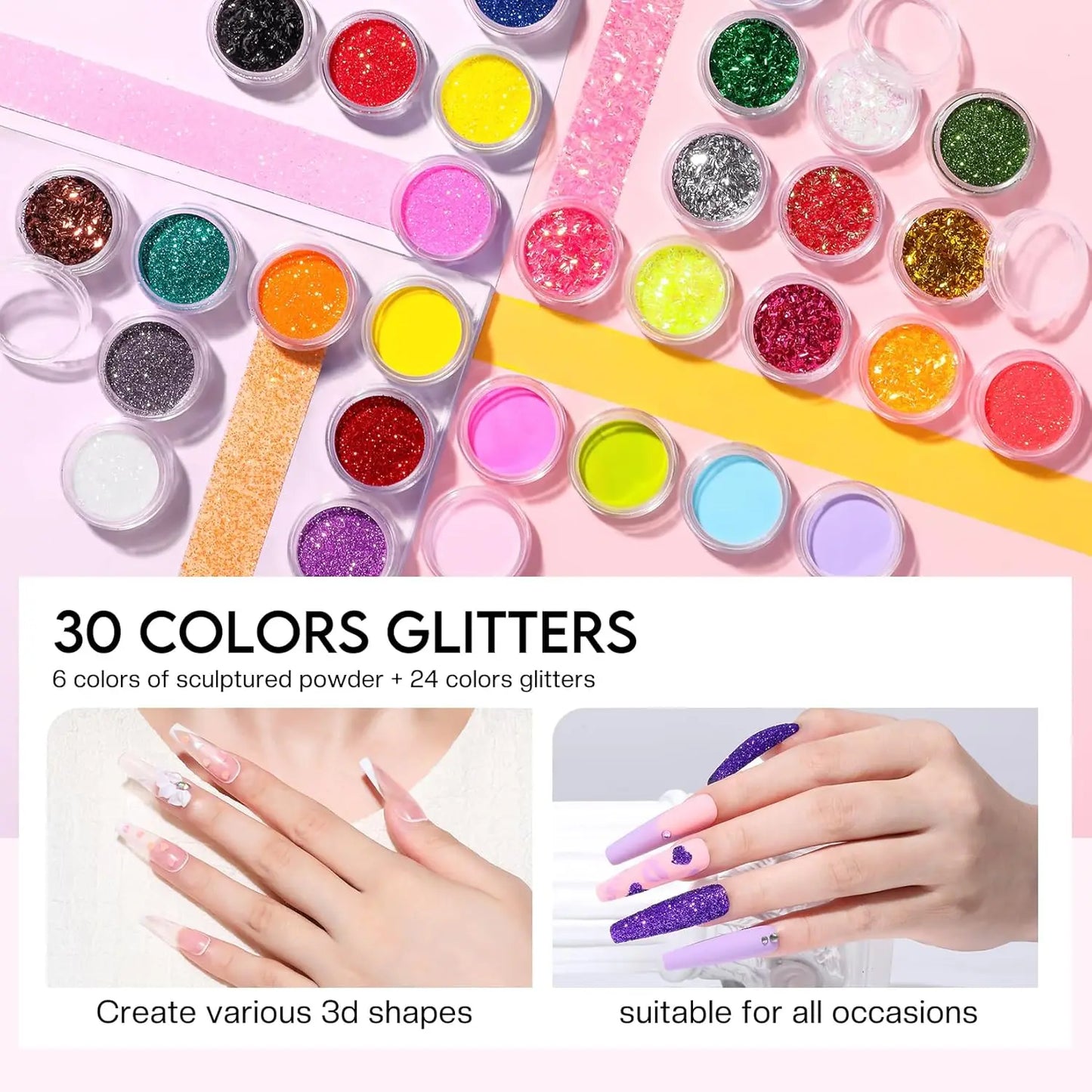 Morovan Nail Set For Beginners Diamond Powder Nail Art Kit