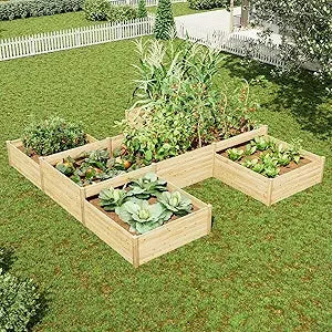 Jocisland H Shaped Raised Garden Bed 12x12x2ft 180 Cu Ft