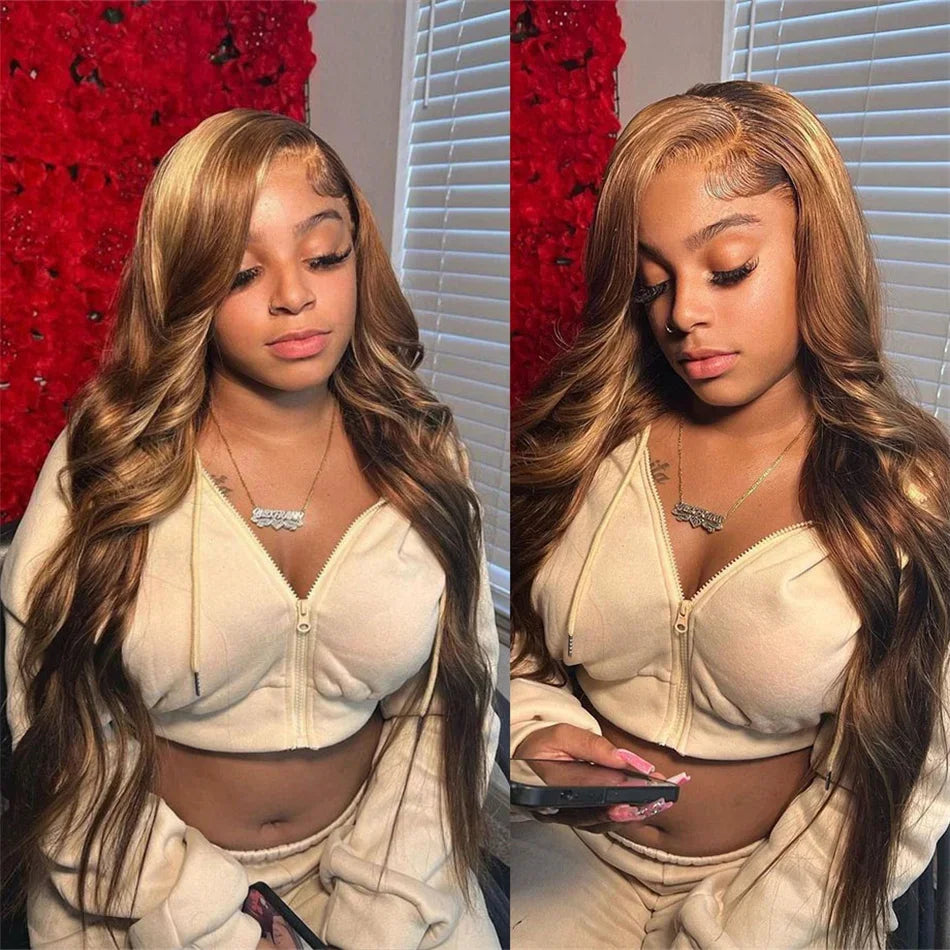 Brazilian Body Wave Wig Honey Blonde 13x6 HD Lace Front Wig