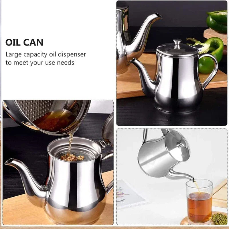 Stainless Steel Oil Filter Pot With Mesh Separator Bottle