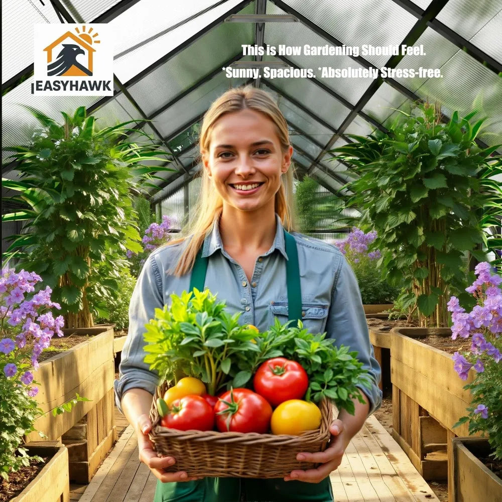 Outdoor Polycarbonate Walk In Greenhouse Aluminum Frame